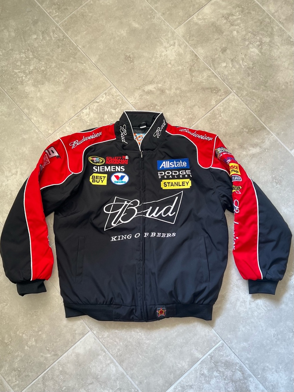NWOT Kasey Kahne #9 Budweiser NASCAR Jacket Large Chase Authentics Dodge Racing
